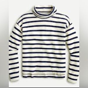 J. Crew Striped Terry Cloth Vintage Fleece Turtleneck XS